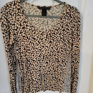 Marc Jacobs Women's Brown and White Patterned Top